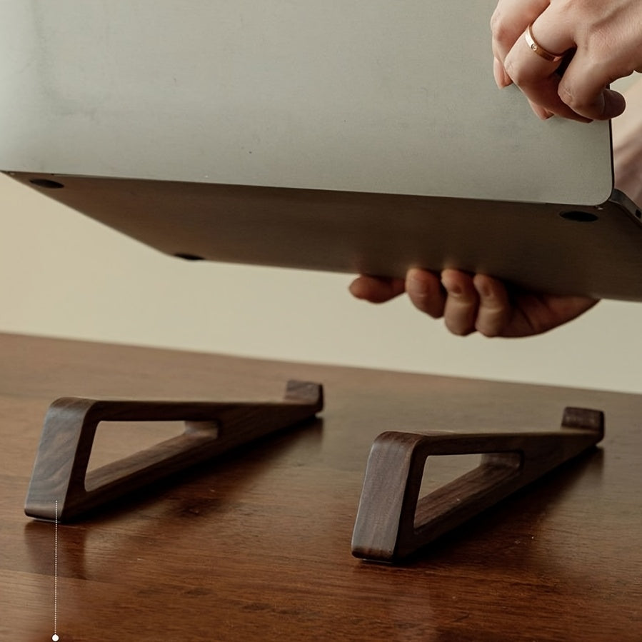 2pcs Ergonomic Bamboo Laptop Stand