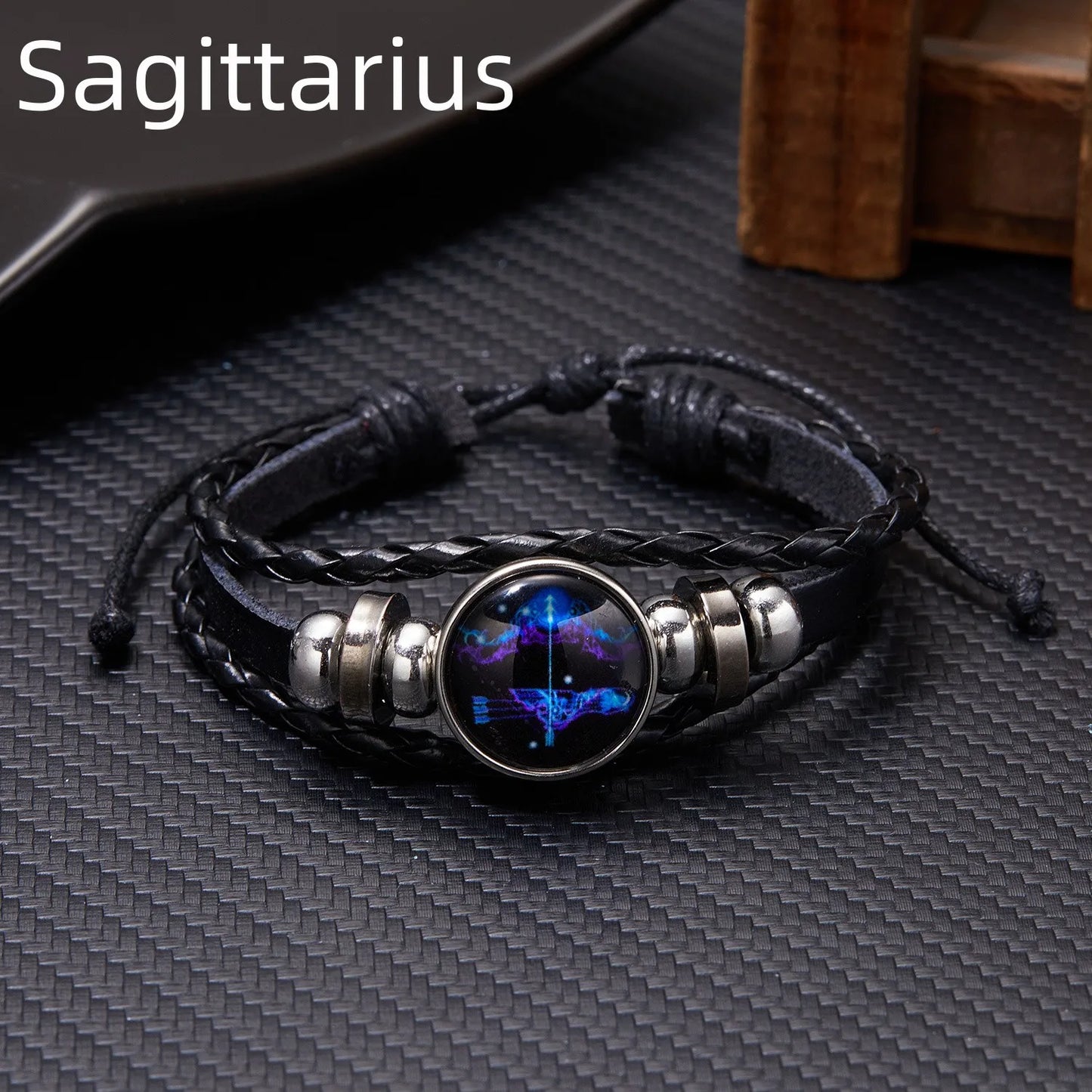 12 Constellation Zodiac Sign Charm Luminous Bracelets Men Vintage Multilayer Wrap Leather Bracelet & Bangle Birthday Gift