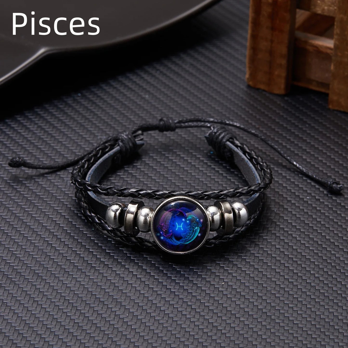 12 Constellation Zodiac Sign Charm Luminous Bracelets Men Vintage Multilayer Wrap Leather Bracelet & Bangle Birthday Gift