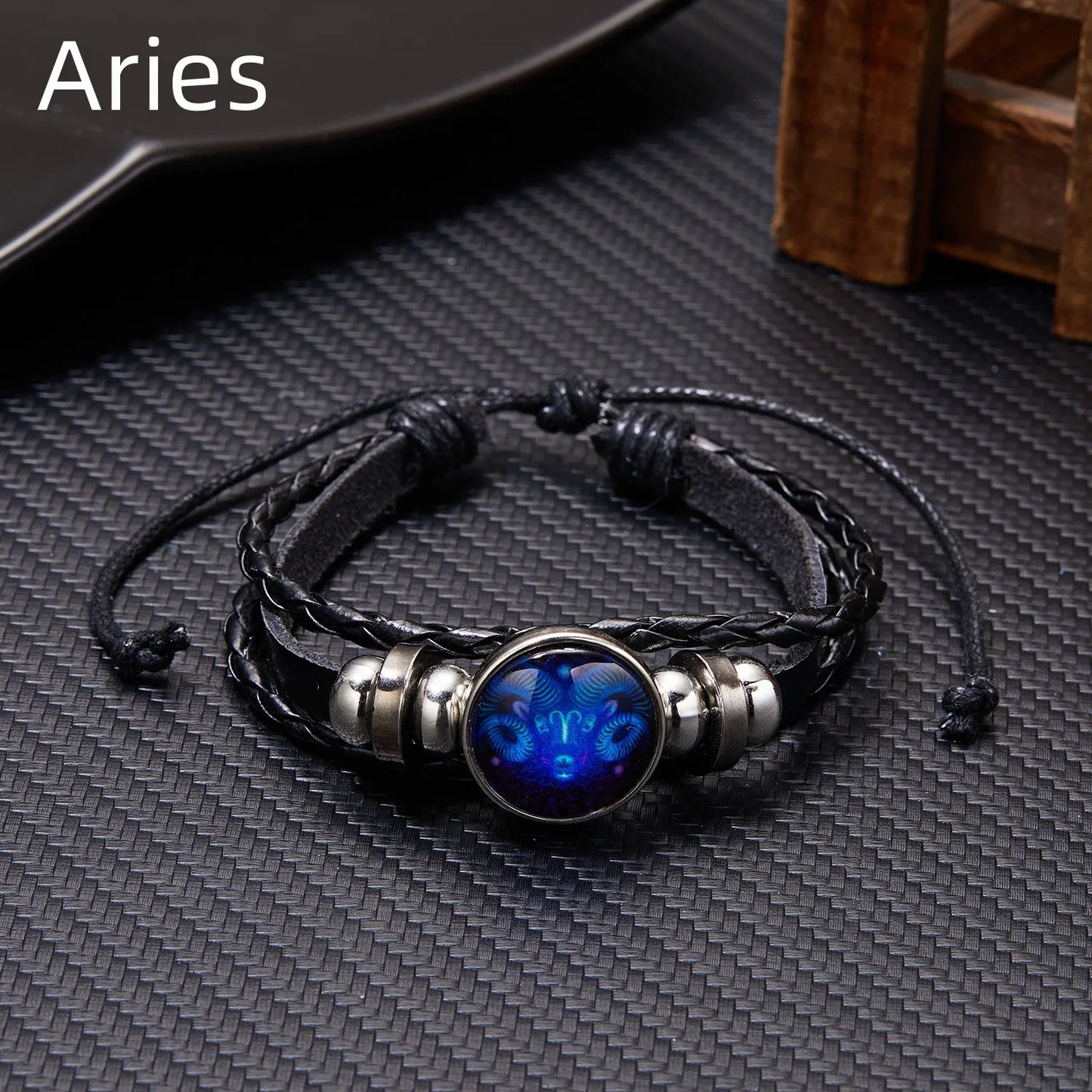 12 Constellation Zodiac Sign Charm Luminous Bracelets Men Vintage Multilayer Wrap Leather Bracelet & Bangle Birthday Gift