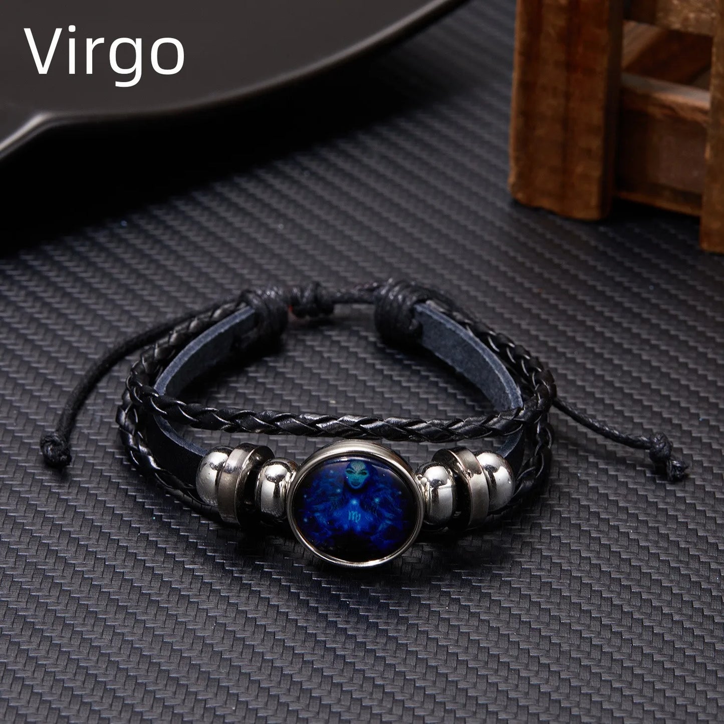 12 Constellation Zodiac Sign Charm Luminous Bracelets Men Vintage Multilayer Wrap Leather Bracelet & Bangle Birthday Gift