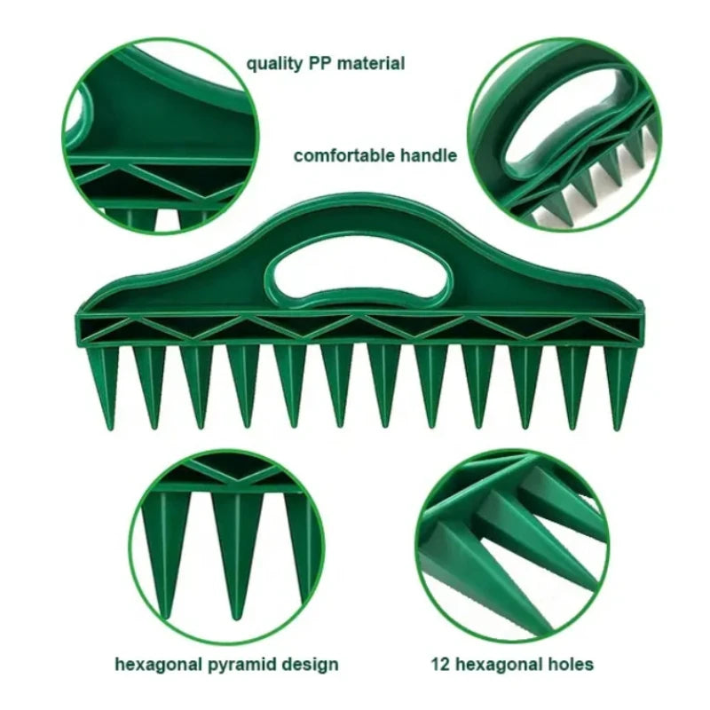 1Pc Seeding Hole Punch Planting Tool with 12Holes Dibber, Soil Sowing Drill for Fast Punch and Seed