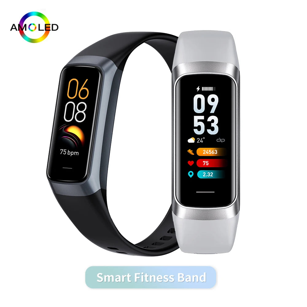 1.1'' AMOLED Smartwatch Body Temperature Monitor Fitness Clock Sports Waterproof Men Smart Watch Band