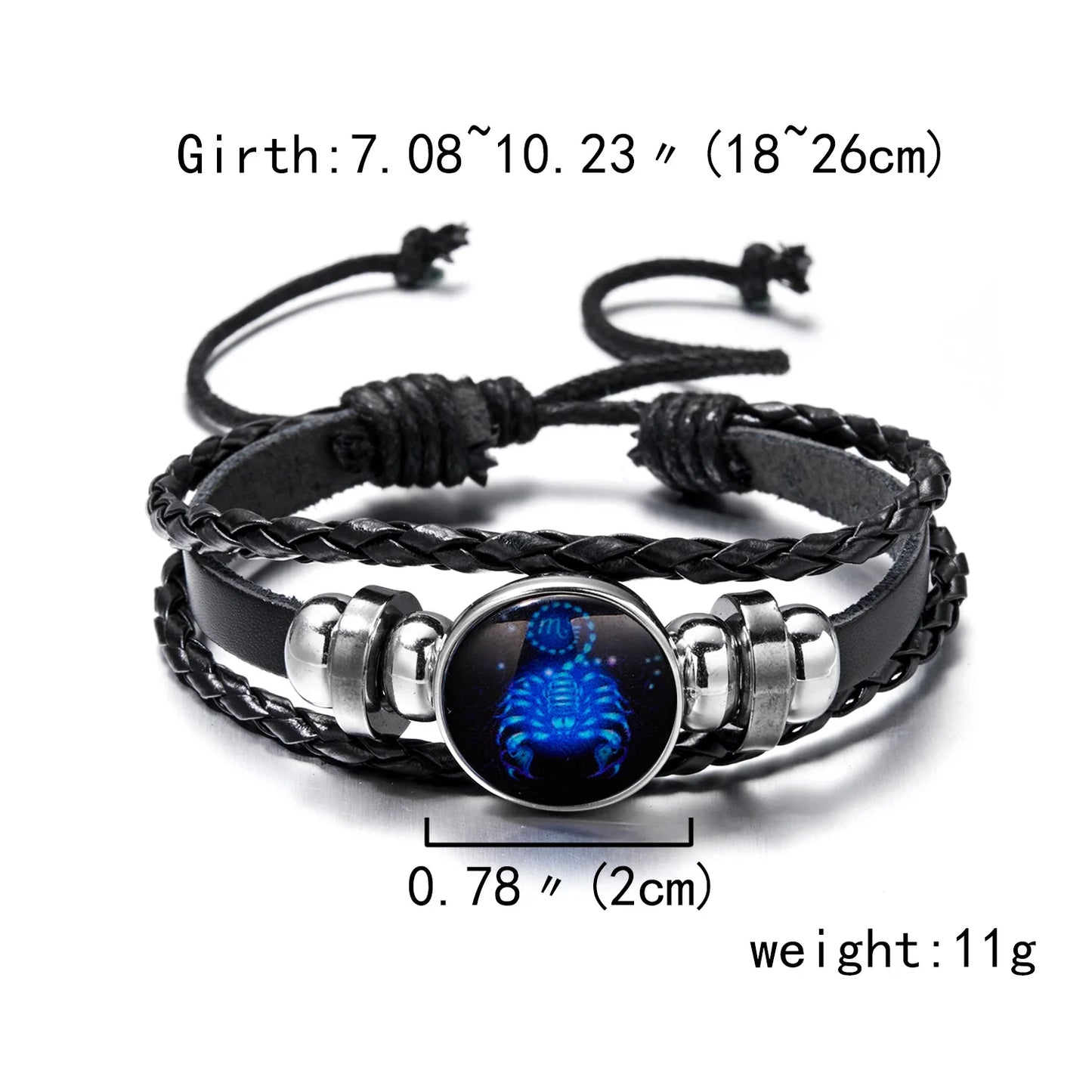 12 Constellation Zodiac Sign Charm Luminous Bracelets Men Vintage Multilayer Wrap Leather Bracelet & Bangle Birthday Gift