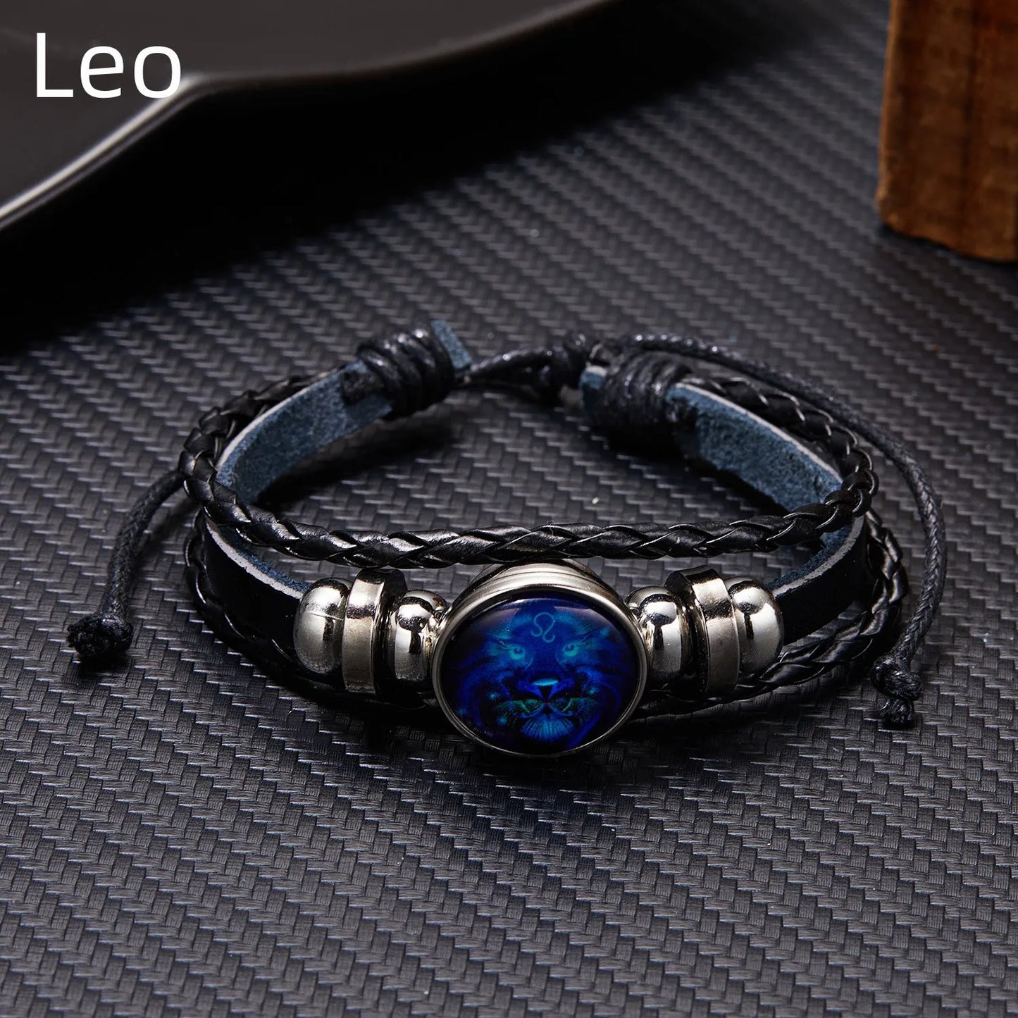 12 Constellation Zodiac Sign Charm Luminous Bracelets Men Vintage Multilayer Wrap Leather Bracelet & Bangle Birthday Gift