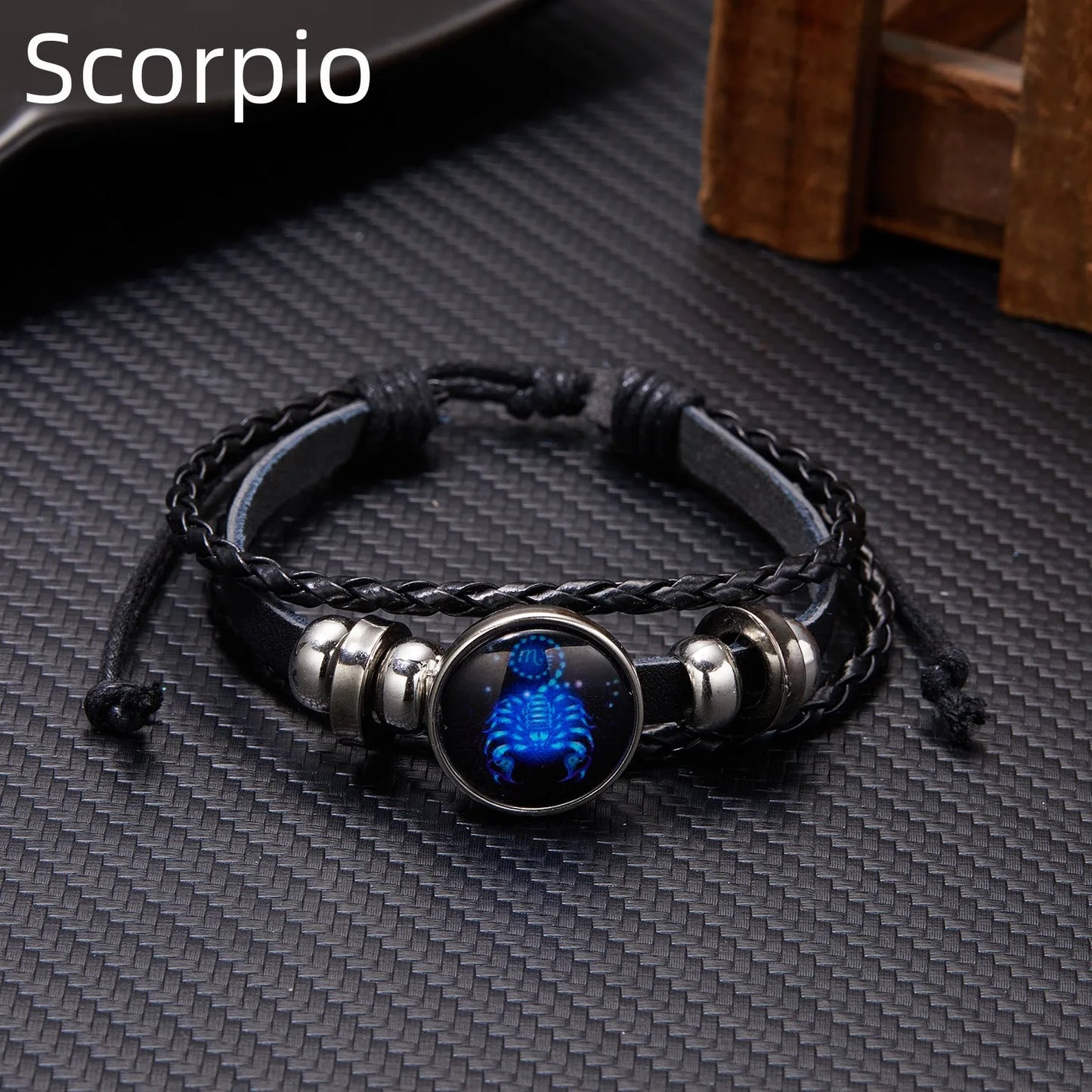 12 Constellation Zodiac Sign Charm Luminous Bracelets Men Vintage Multilayer Wrap Leather Bracelet & Bangle Birthday Gift