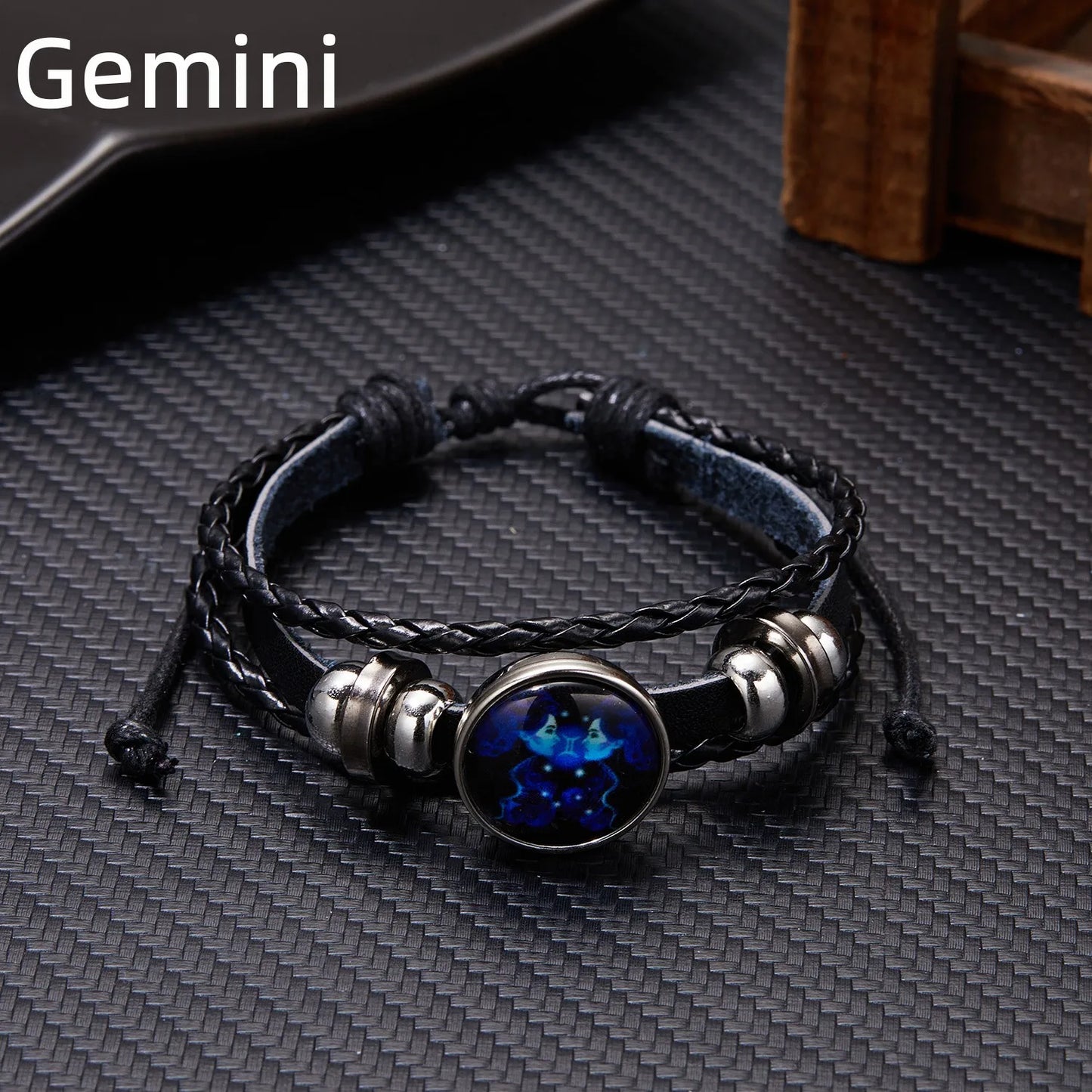 12 Constellation Zodiac Sign Charm Luminous Bracelets Men Vintage Multilayer Wrap Leather Bracelet & Bangle Birthday Gift