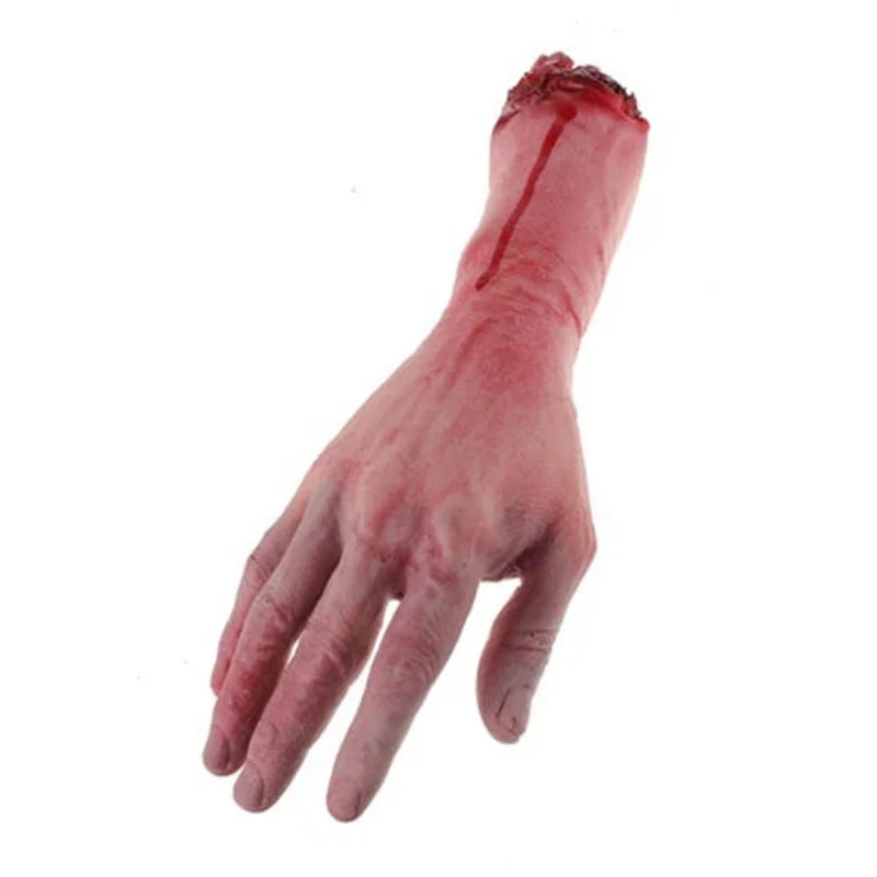 1/2PCS Bloody Fake Broken Severed Human Hands Arm Scary Cut Off Bloody Hand Life Size Halloween Prop Haunted Party Decoration