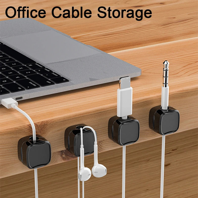 10-50pcs Magnetic Cable Clip Self-adhesive Magnetic Headphone Wire Clip Multifunctional Holder Home Office Desk Cable Management