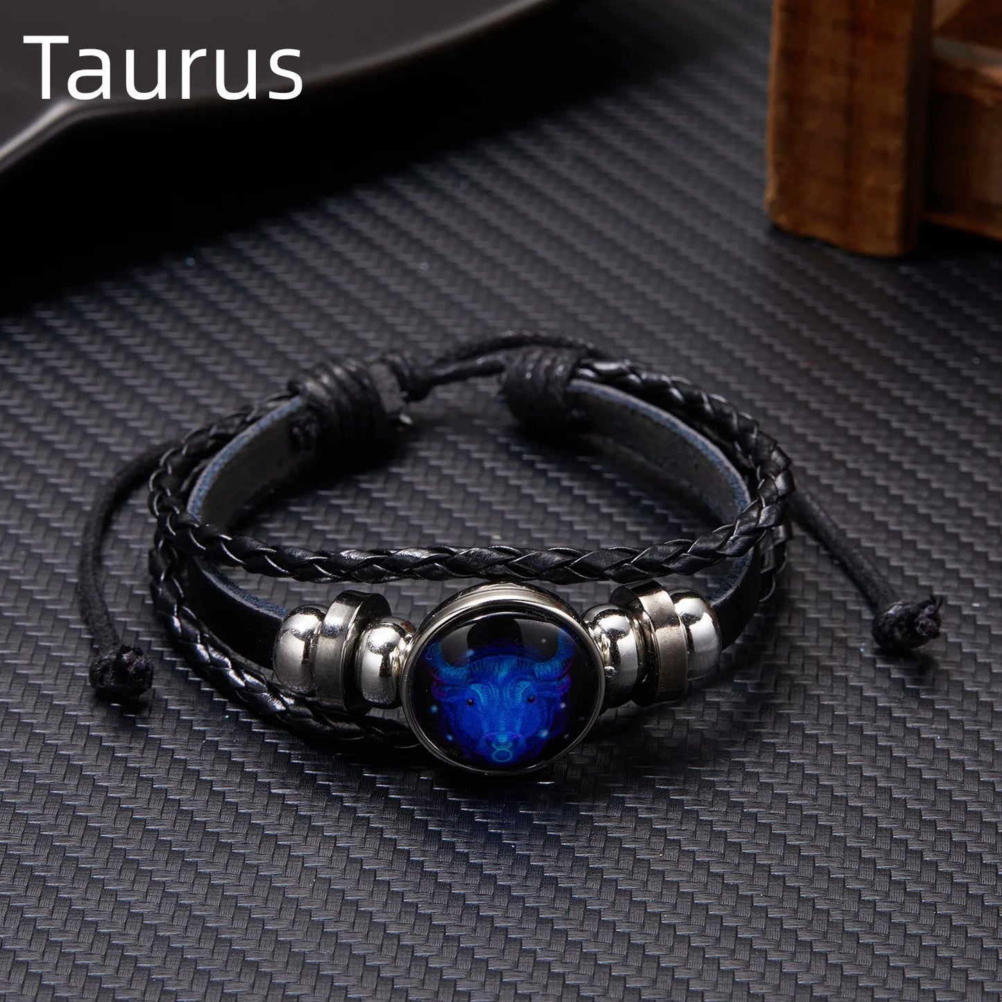 12 Constellation Zodiac Sign Charm Luminous Bracelets Men Vintage Multilayer Wrap Leather Bracelet & Bangle Birthday Gift